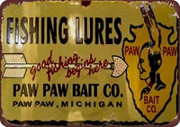jesiceny new tin sign paw paw bait co fishing lures aluminum metal sign 8x12 inches