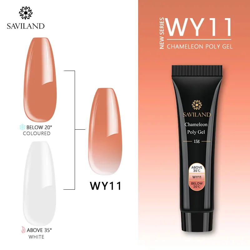 15ml WY11 Saviland 30 мл Гель-лак акриловый полигель изменение температуры многоцветный Алмазный полигель для ногтей быстрое строительство УФ-набор для ногтей - Цвет: 15ml WY11