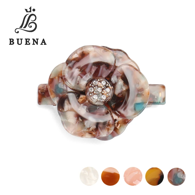 Красивая маленькая заколка для волос Камелия Фотолюминесцентная белая стразы