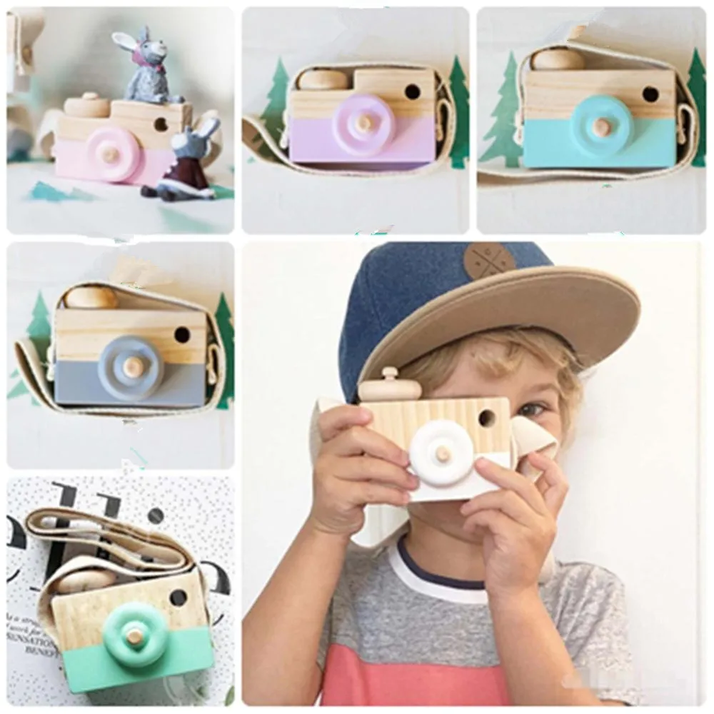 

Cute Nordic Style Hanging Wooden Camera Toys Baby Kids Safe Natural Educational Toys Fashion Home Photography Prop Decor Gifts