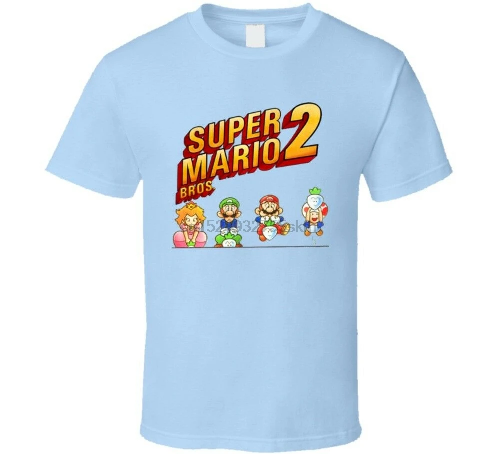 Super Mario Bros. 2 футболки с героями видеоигр в стиле ретро|Мужские футболки| |