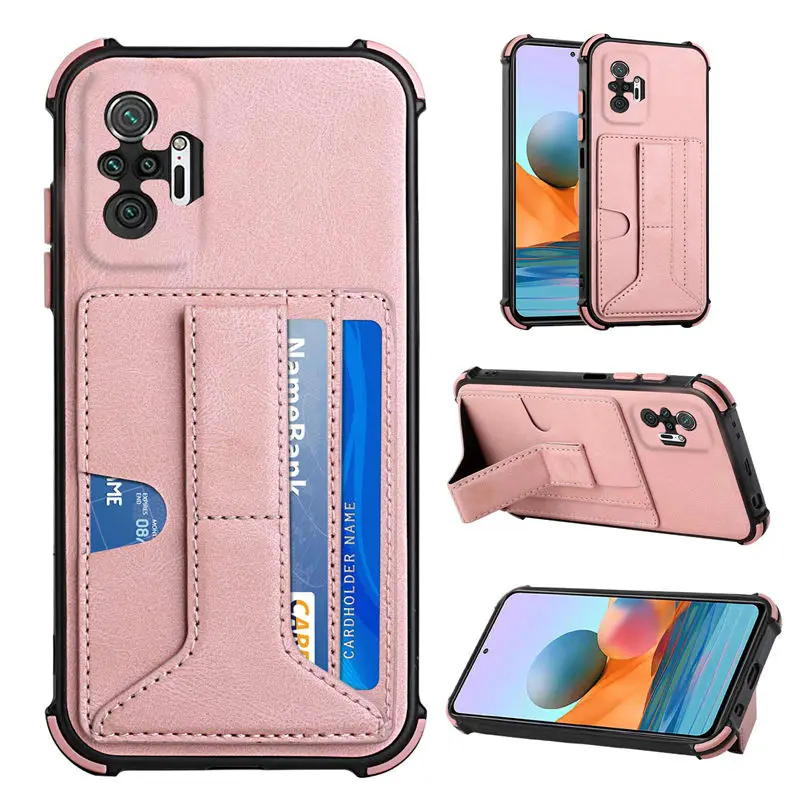 

10PCS/Lot Shockproof PU Leather Wallet Stand Phone Case For Xiaomi Poco X3 M3 F3 11x For Redmi K40 Note 10 Pro 9A Card Slots