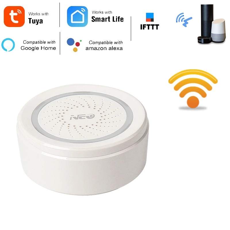 Wi-Fi сигнализация Пульт дистанционного управления 100 дБ громкая сирена работает с