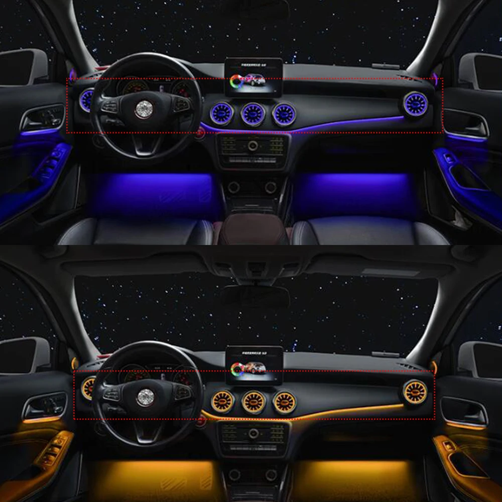 Передний и задсветодиодный ные вентиляционные отверстия турбины для Mercedes A class w176