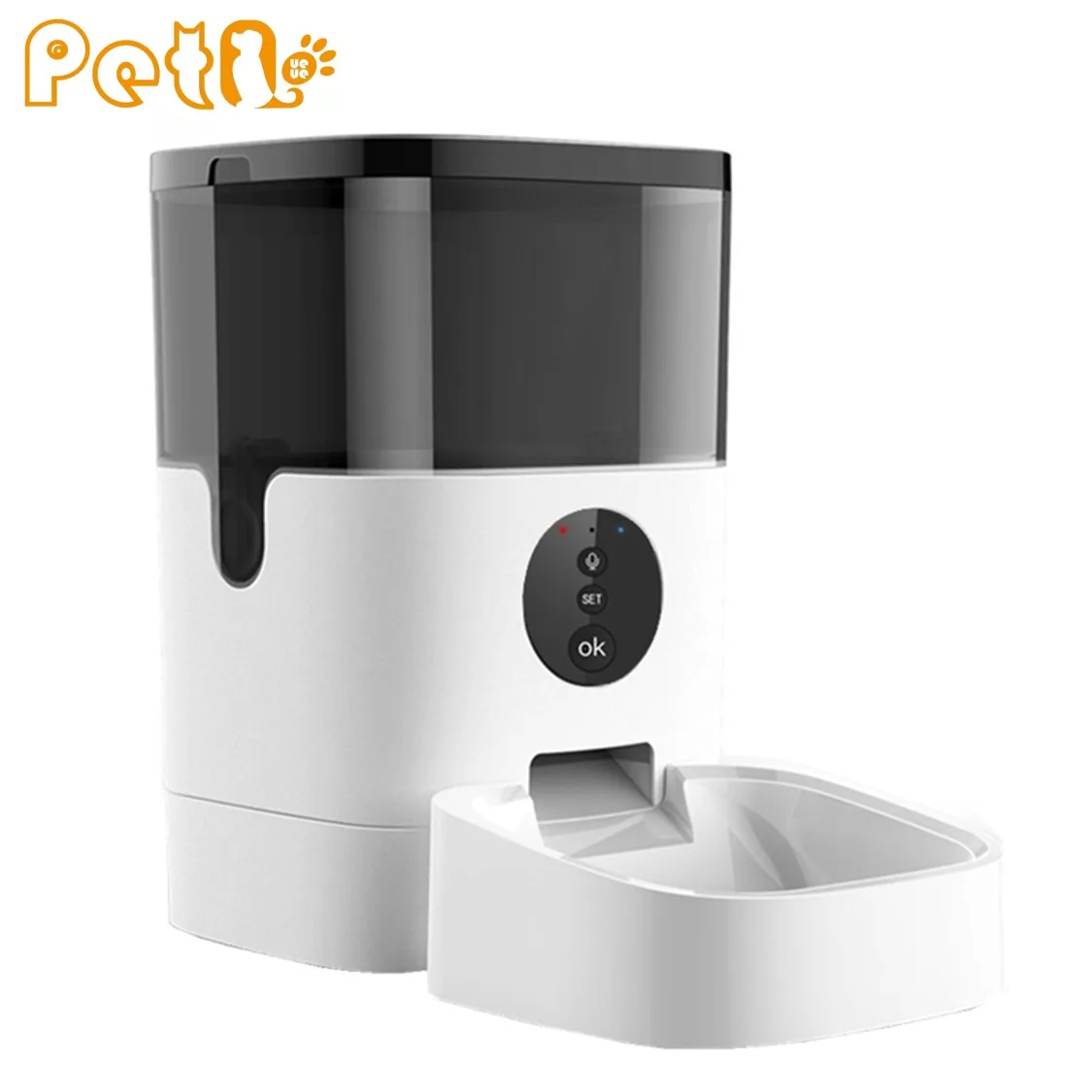 

PetQueue WiFi APP 4L Automatic Cat Dog Pet Feeder Voice Recorder Pet Food Dispenser Bowl Timing Adjustable Smart Pet Feeder
