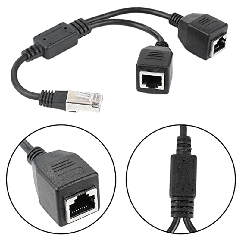 RJ45 1 Male to 2 Female Ethernet Splitter Cable for Super Cat5 Cat6 Cat7 LAN Network Extension Adapter |