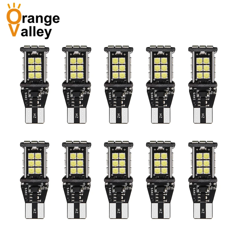 

10 шт., Автомобильные светодиодные лампы T15 W16W 24 SMD 3030