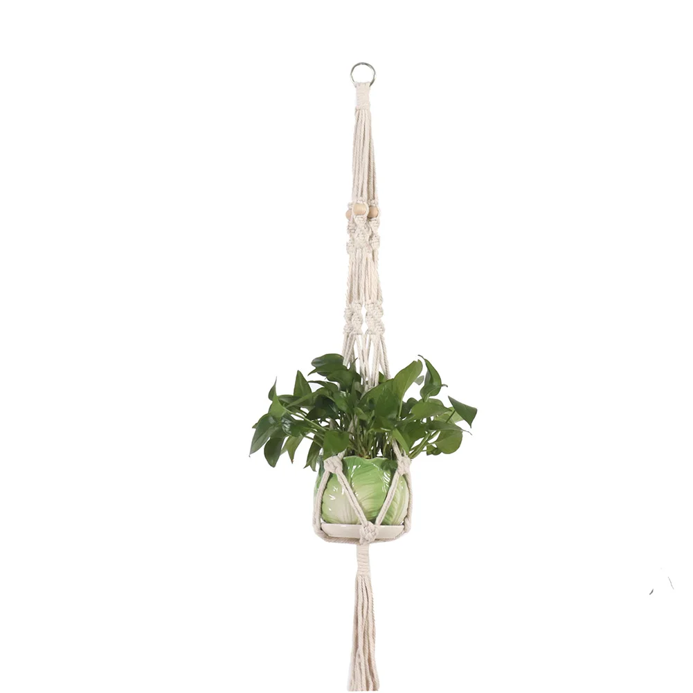 

Plant Hanger Indoor Outdoor Hanging Planter Basket Cotton Rope Handmade Cotton Hanging Pots for Plants 4 Packs