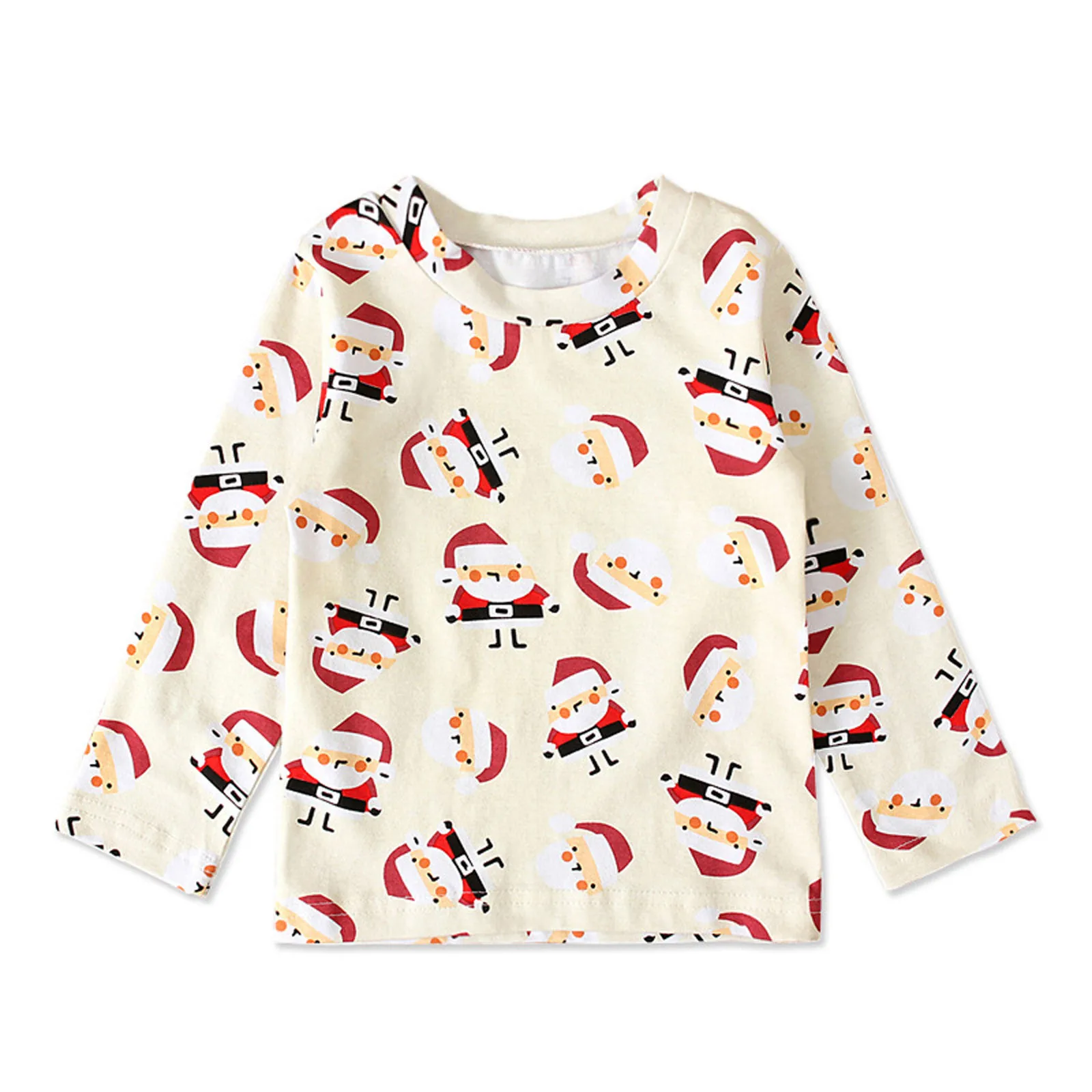 

Toddler Kids T-shirt Baby Boys Girls Clothes Christmas Santa Cute Cartoon Print T-shirt O-Neck Long Sleeve Warm Xmas Tops 18M-6T
