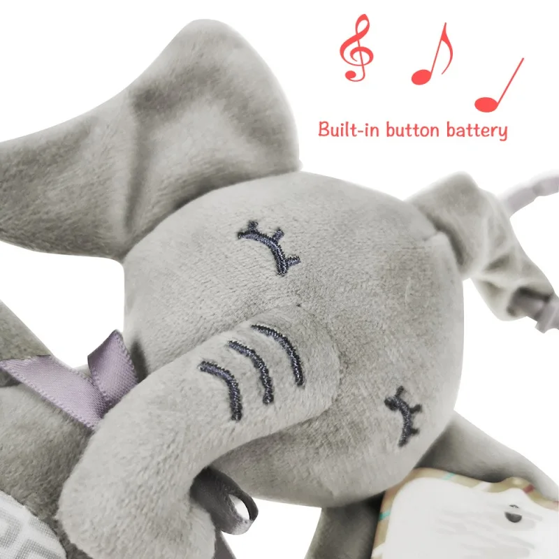 

Baby Cartoon Plush Toy Newborn Pendant Children Gift Cartoon Plush Pendant Car Hanging Bed Hanging Bell Chime Paper With Music