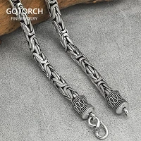 guaranteed s990 sterling silver heavy chain necklace men peace lines corsair jewelleries vintage handmade punk style