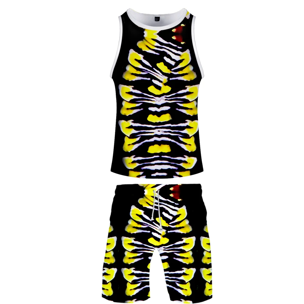 Комплект из двух предметов с 3D-принтом животных модная летняя бейсбольная майка