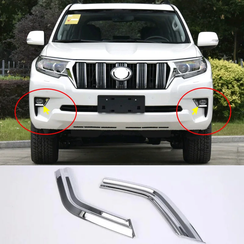 2 шт. для Toyota Land Cruiser Prado FJ150 2018 2020 передний бампер противотуманная фара рамка