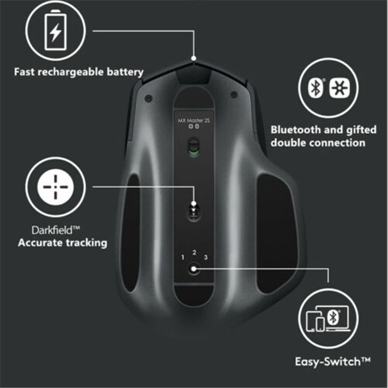 Беспроводная мышь Logitech MX Master2S для офиса и дома 2 4 ГГц Bluetooth Двойное Подключение