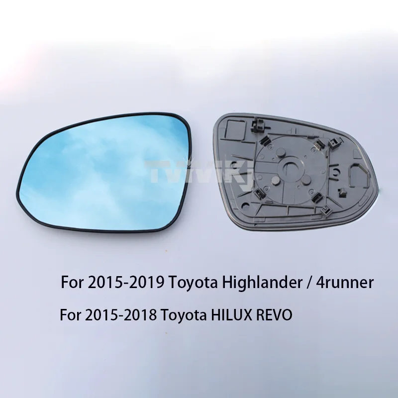 

1 пара боковых зеркал заднего вида синие стеклянные линзы для TOYOTA Highlander 4runner 2008-2019 HILUX REVO VIGO широкоугольный Вид антибликовое