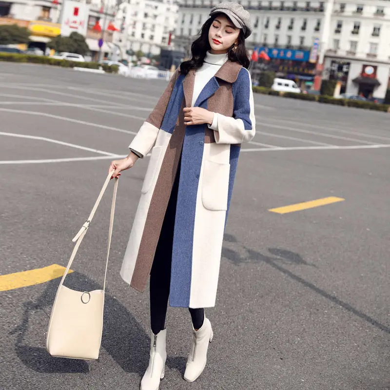 Женские 2019 шерстяной Тренч женские осенние и зимние Новые пальто модные
