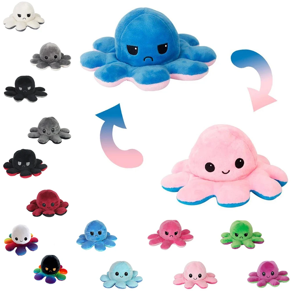 2021 детская мягкая плюшевая кукла осьминог двухсторонняя Набивная игрушка в