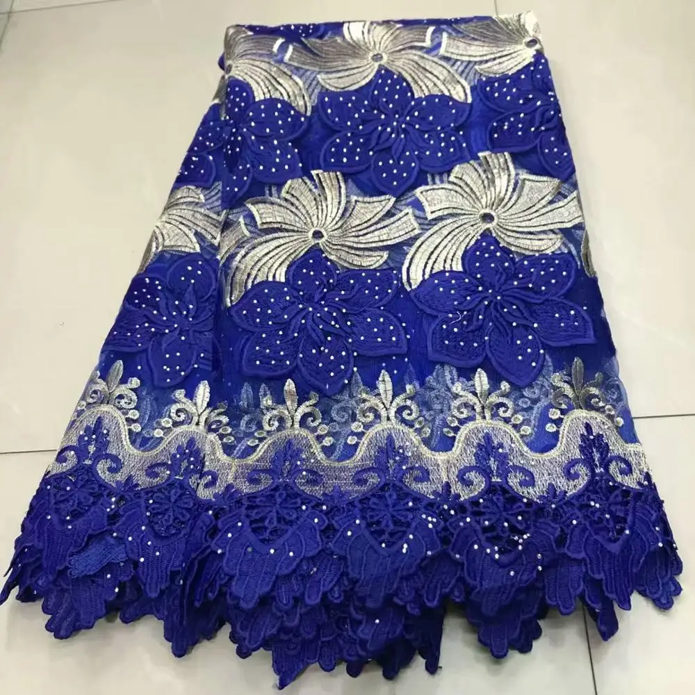 

new African stones Tulle Lace Fabric High Quality Lace Material Net French Embroidery Nigeria Lace Fabric DFDE105