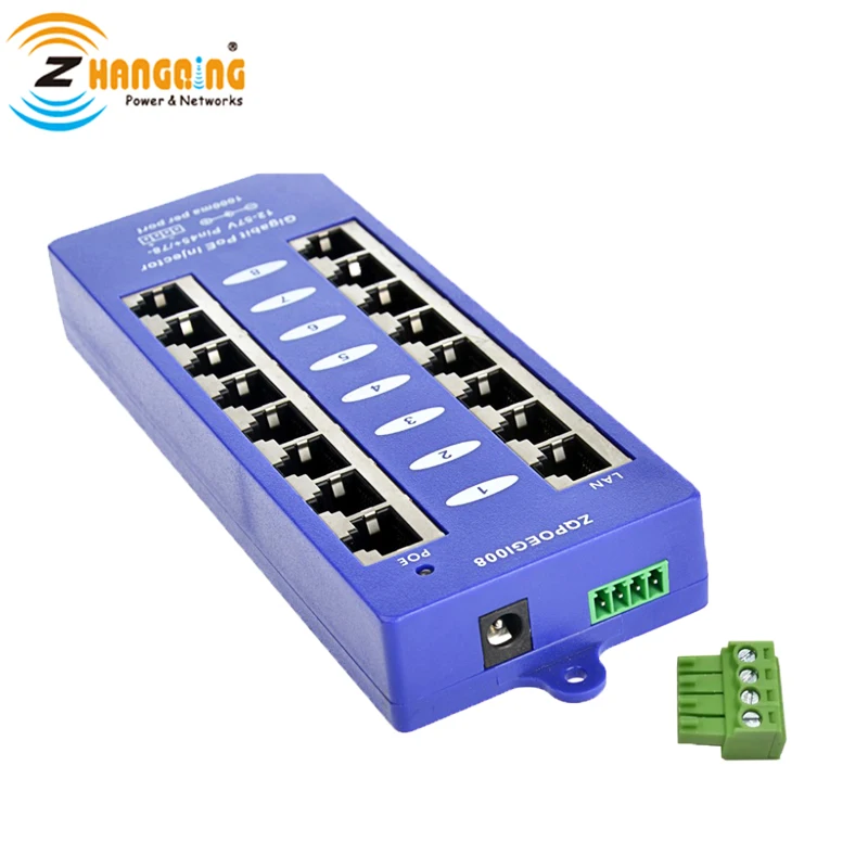 Security Gigabit Passive 8 Port PoE Injector 802.3af PoE Panel 1000Mbps For CCTV/IP Camera MikroTik, Ubiquiti from any switch