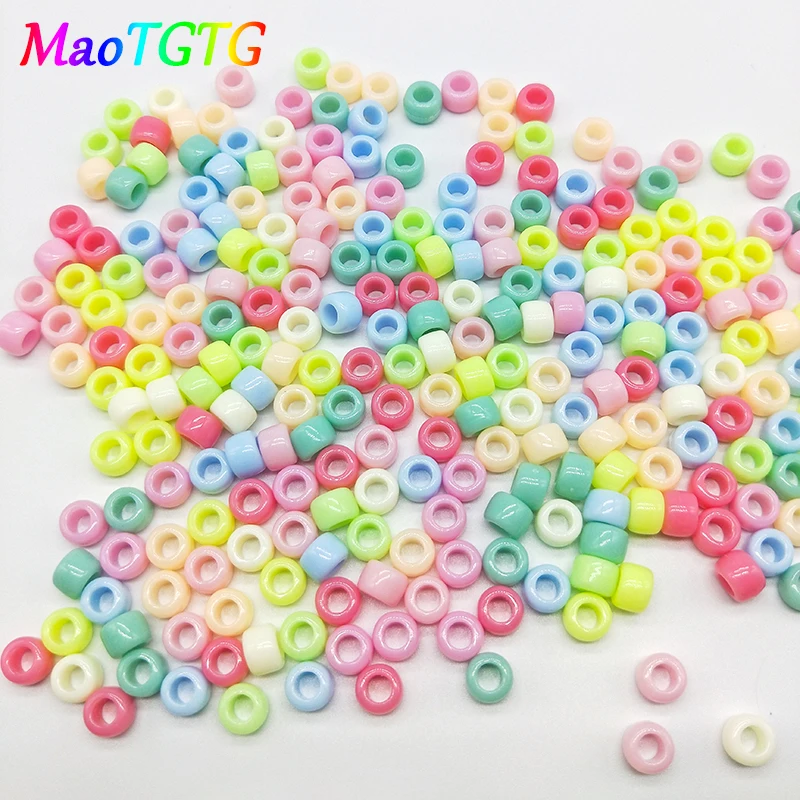 Круглые акриловые бусины 9x6 мм для изготовления ювелирных изделий браслетов