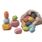 Строительный блок деревянная детская игрушка jenda, цветные камни, креативные Обучающие игрушки в скандинавском стиле, игра для укладки, Радужный камень, деревянная игрушка