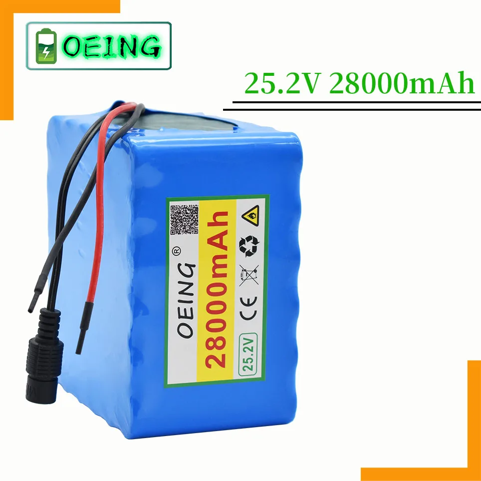 

Высококачественная литиевая батарея 24 в 28 Ач 6S6P 25,2 в 28000 мАч, литий-ионная батарея для велосипеда, аккумулятор 350 Вт для электронного велосип...