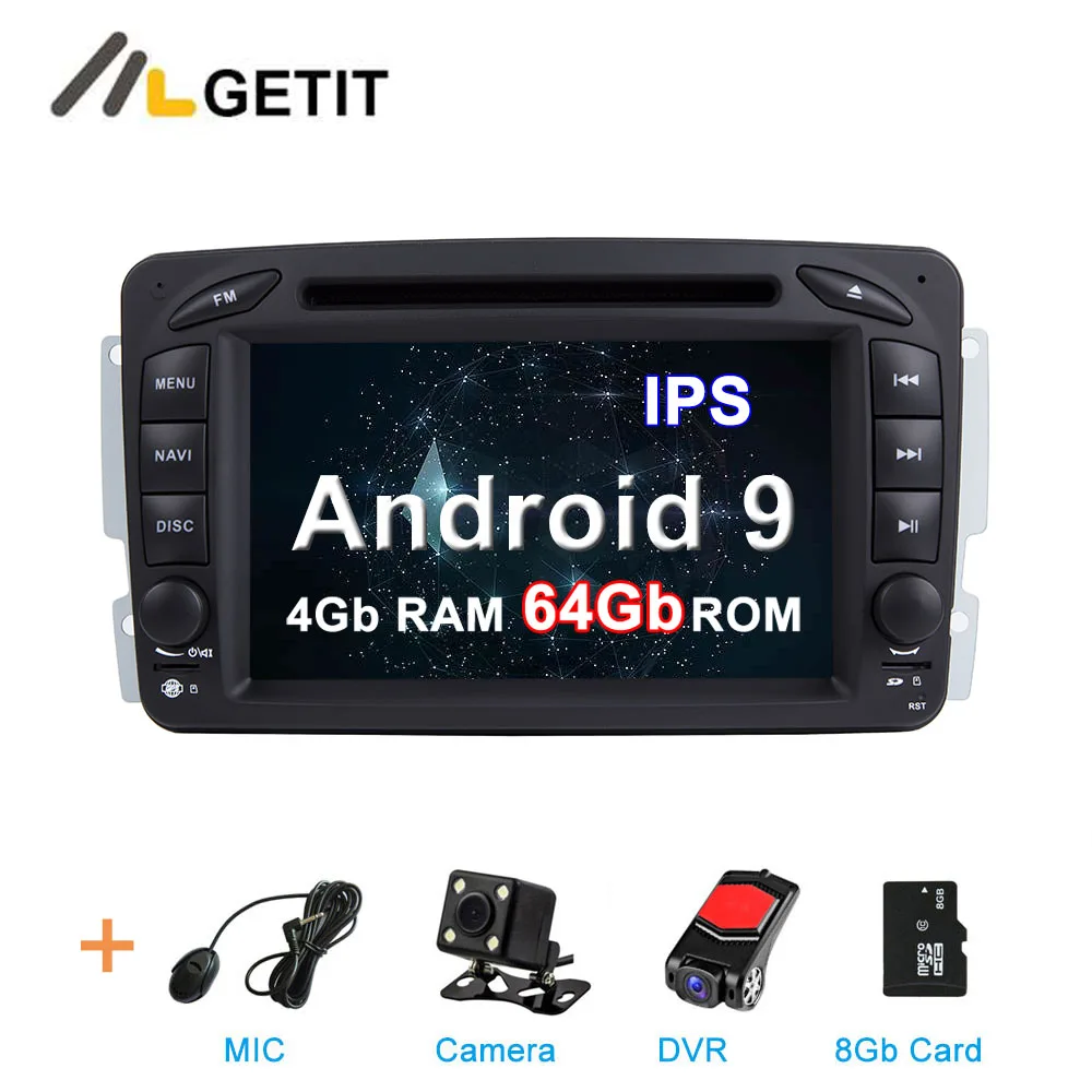 4G CAM DVR SD DSP ips 64G Автомобильный DVD стерео Мультимедиа Радио Android 10 для Mercedes/Benz/CLK/W209/W203/W208/W463/Vaneo/Viano/Vito - Цвет: 4G CAM DVR SD