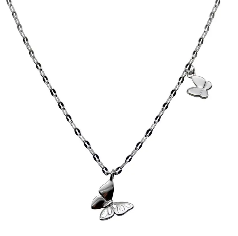 

Cute 925 Sterling Silver Butterfly Necklace Shiny Zircon Choker Temperament Clavicle Chain Woman Wedding Jewelry Birthday Gift