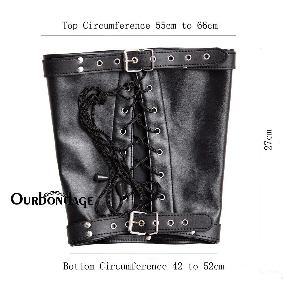 Ourbondage черная матовая искусственная кожа на ногу связующего лодыжки манжеты