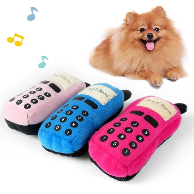 

Cute Pet Dog Toy Puppy Funny Cellphone Shape Dog Squeaky Toy Plush Doll Bite Resistant Playing Chew Toy Plush Toy for Dog