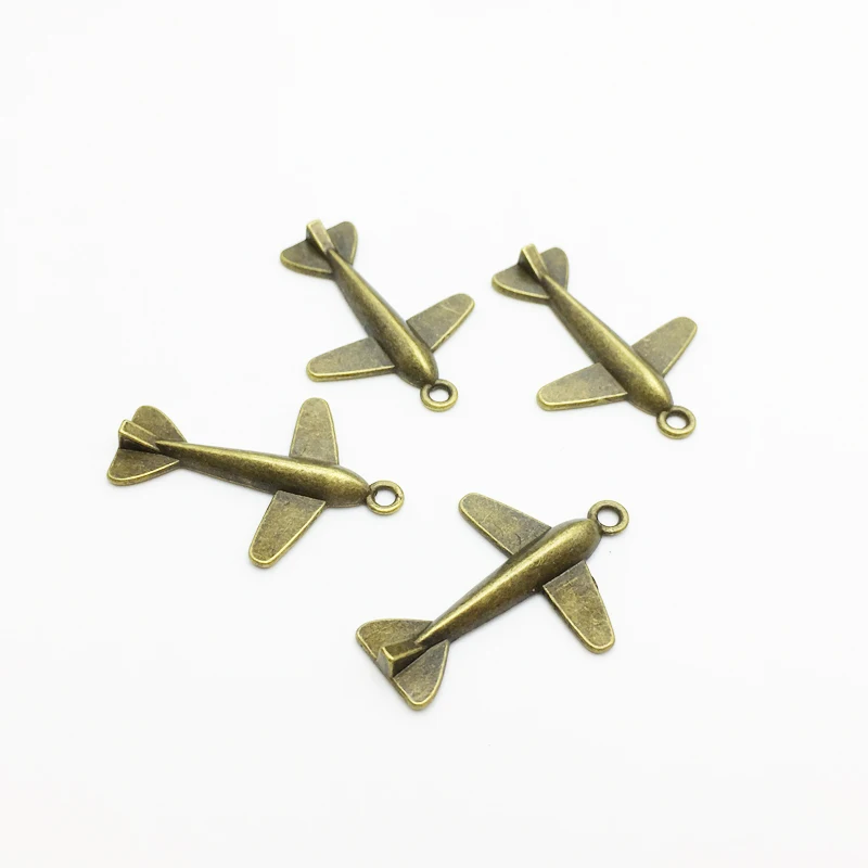 Украшения ручной работы 20 шт./лот из старинного бронзового сплава airplan aircraft charm 34*34