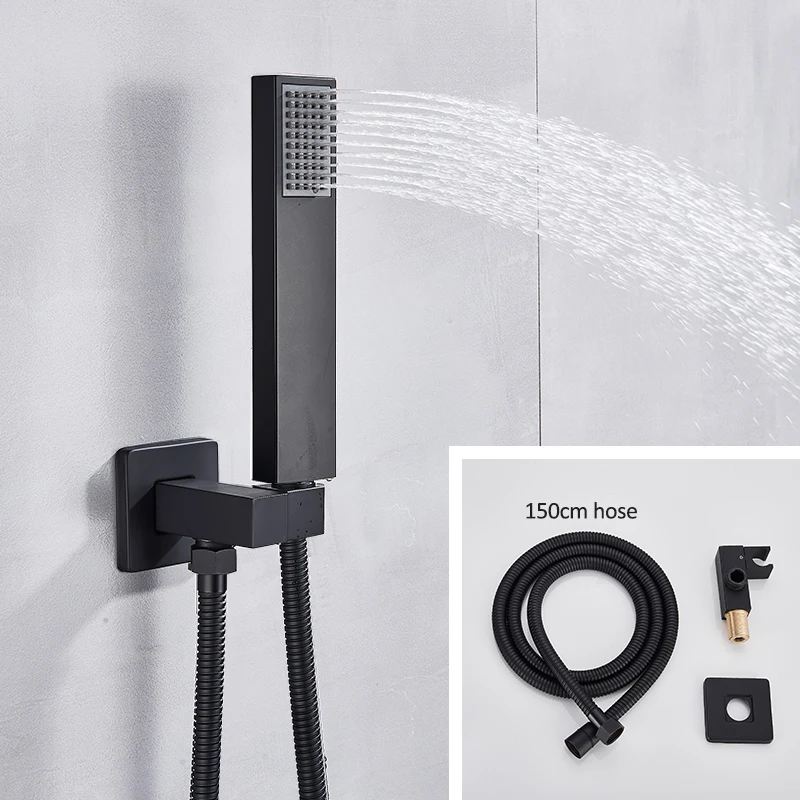 Quyanre Black Chrome Waterfall Bathtub Shower Faucet Wall Mount Hot Cold Water Mixer Bath Tap Robinet Baignoire | Обустройство дома
