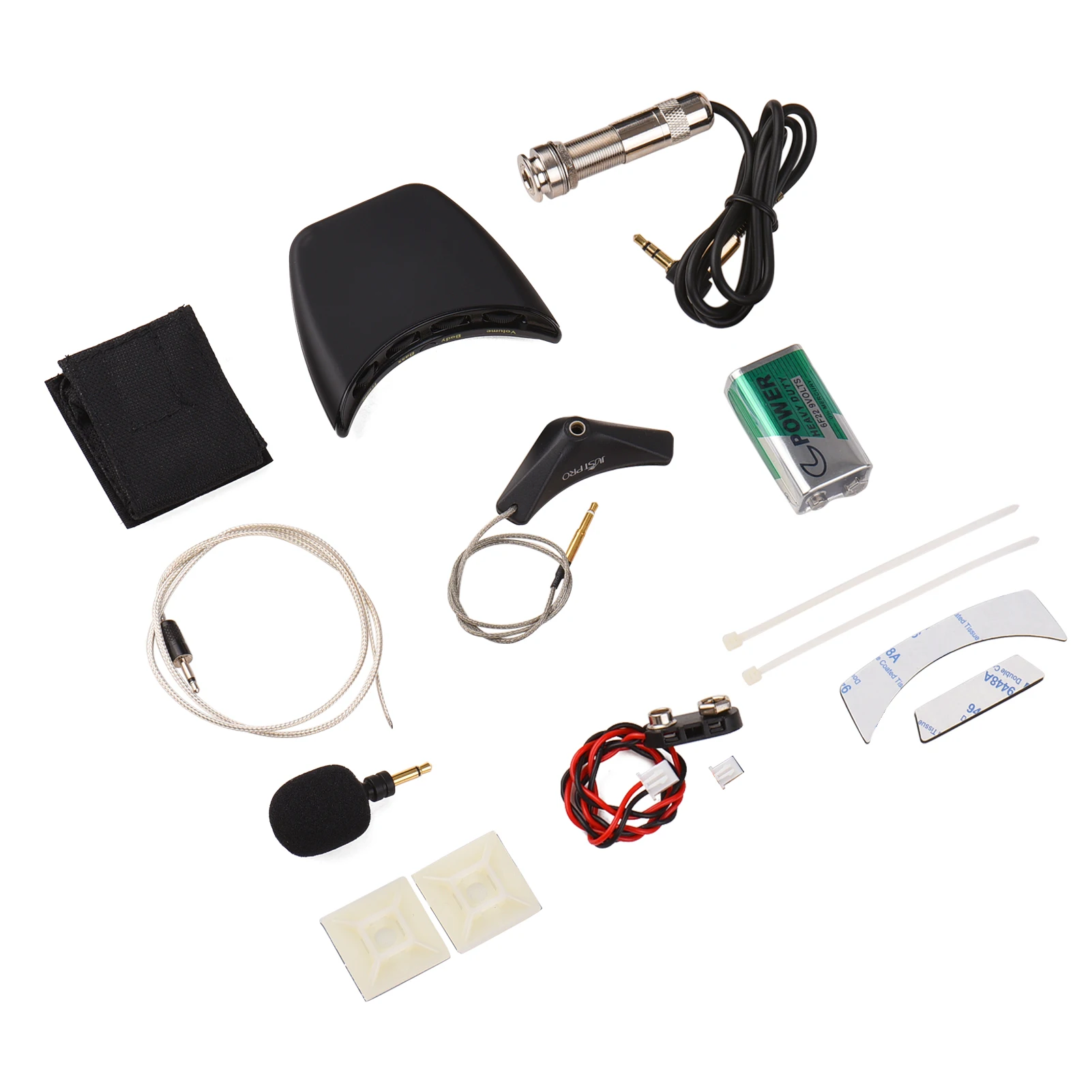 

JUSTPRO Acoustic Guitar Soundhole Pickup Piezo with Microphone Double Pickup System for Acoustic Folk Guitar Accessories