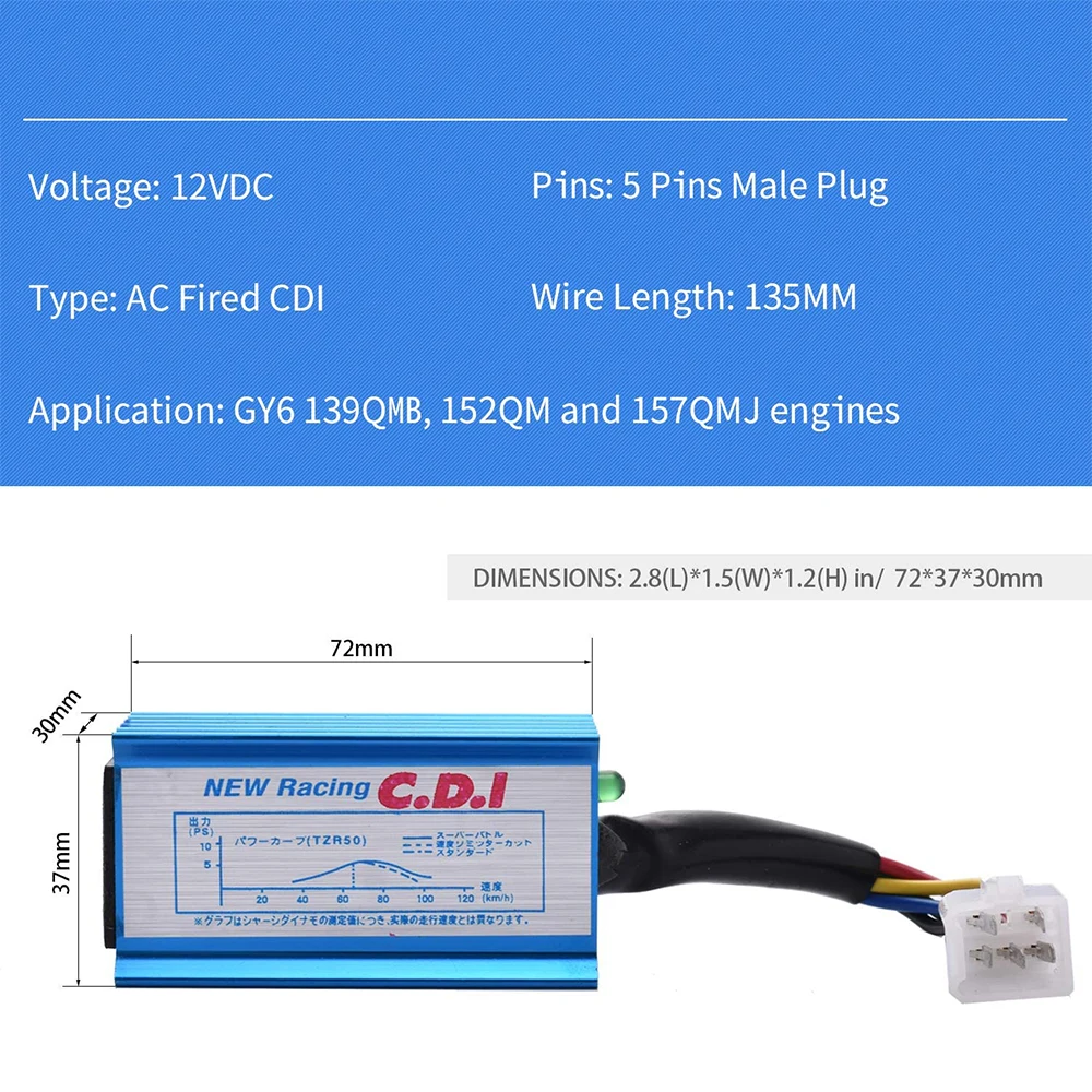 Гоночный AC 5/6 Pin CDI Коробка зажигания подходит для квадроцикла картинга питбайка