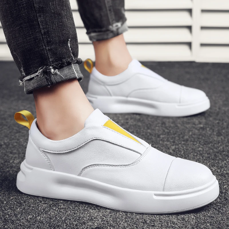 Новинка 2019 мужская обувь кожаная черная Мужская Спортивная Повседневная дышащая