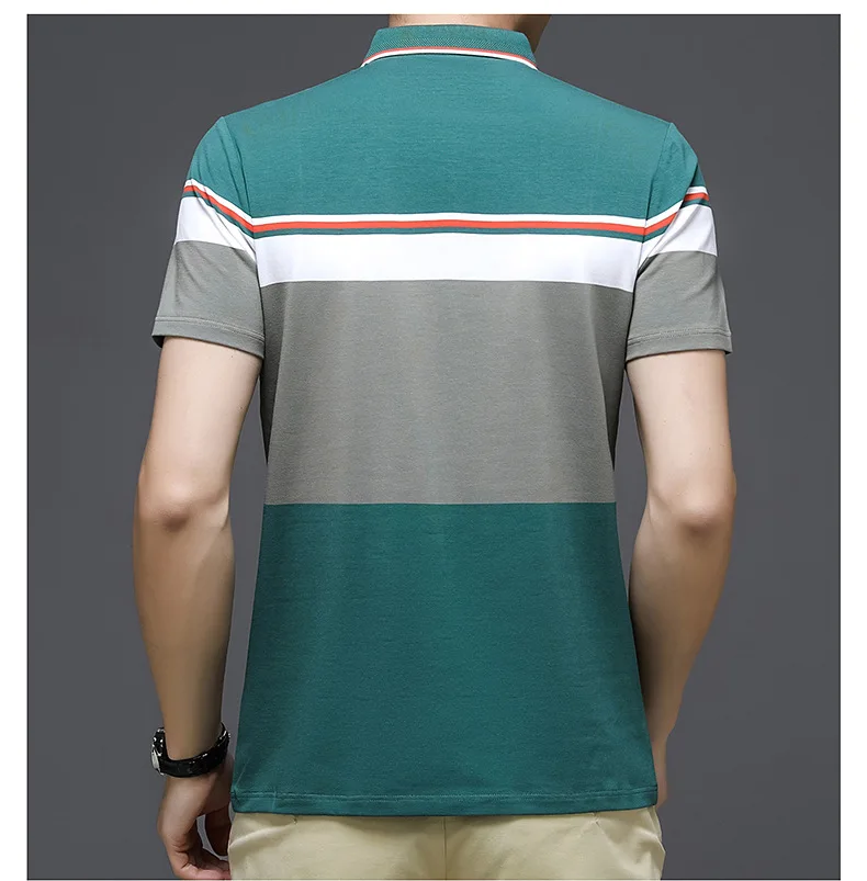 

Tace & Shark Brand Men's Polo Shirts Classic Striped Cotton Polo Man Short Sleeve Casual Summer Shirts Tops Tees