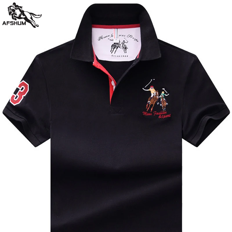 Высокое качество новая мужская рубашка поло Мужская с коротким рукавом модная