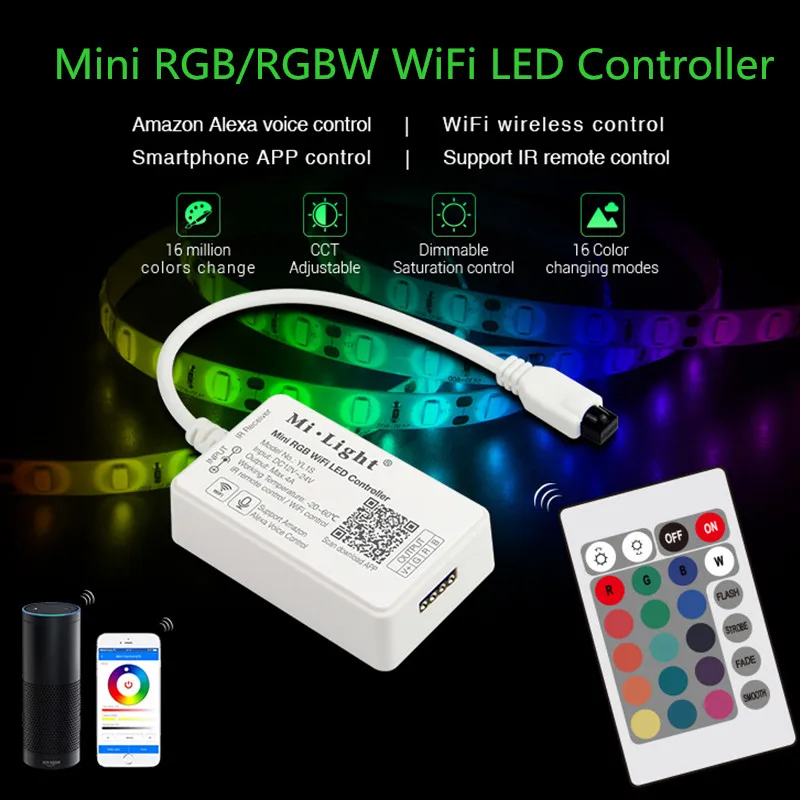 Светодиодный мини контроллер MiBoxer Mini RGB WiFi RGBW светильник Mi 5 в 1 светодиодный для