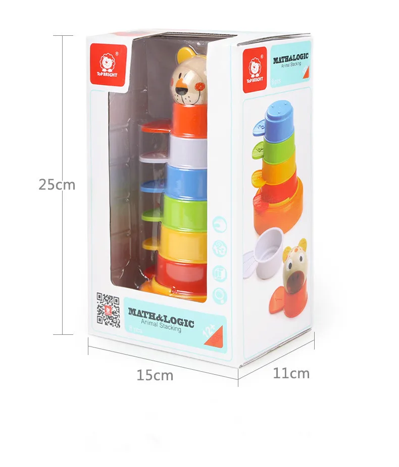 

Tebor Rainbow Animal Overlapping Music Overlapping Baby Cognitive Cup Puzzle Baby Toys 1-2 Years Old and 3 Years Old