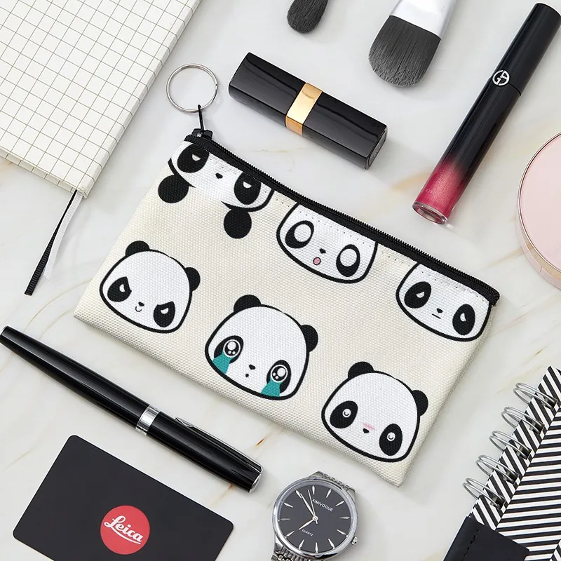 

New Women Kids Canvas Coin Purse Lovely Panda Zipper Pouch Small Wallet Children Female Key Card Holder Mini Money Bag