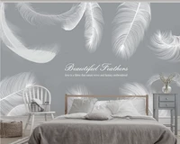 custom wallpaper modern nordic feather background wall waterproof material