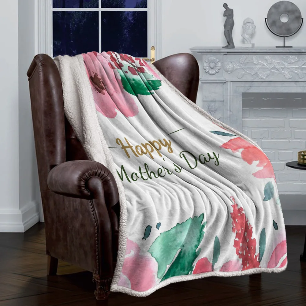 День матери Акварельные Цветы теплое мягкое одеяло офисный диван плюшевое