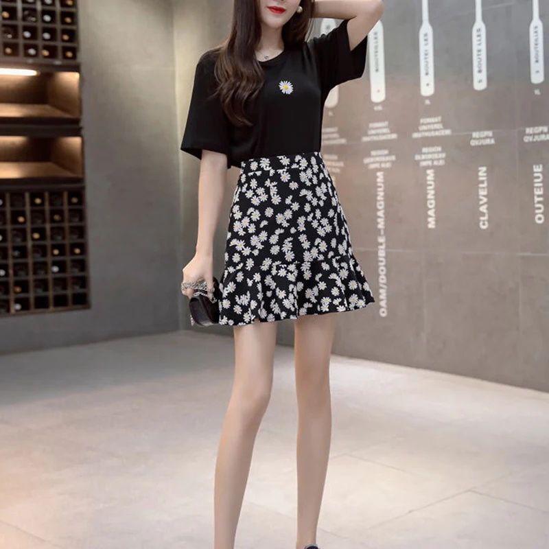 Летняя юбка с высокой талией женские повседневные юбки миди лотосом