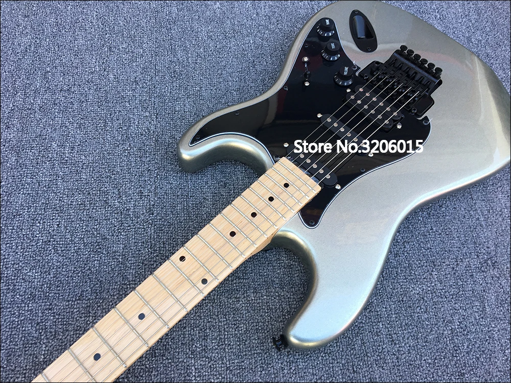 Custom Shop ST электрогитара гарантия качества серебряный корпус Floyd rose. Реальные