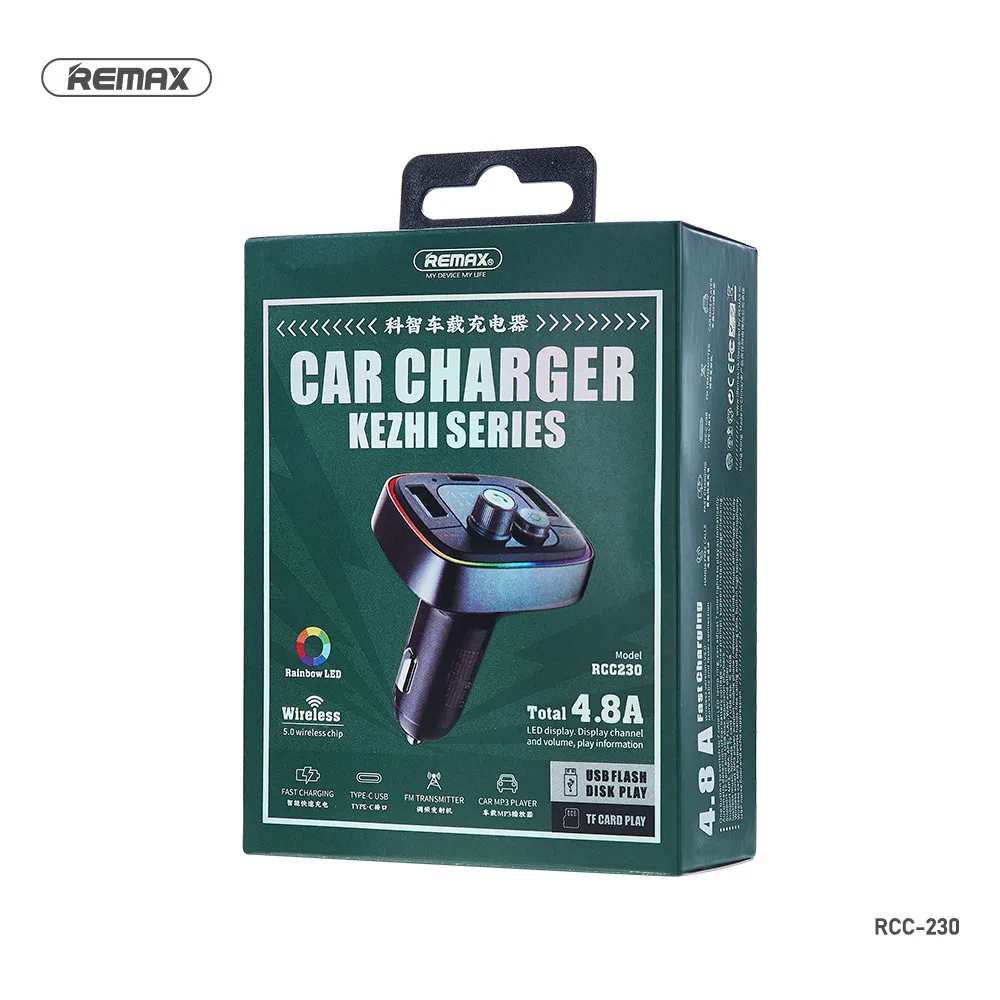 remax led display car charger bluetooth 5 0 car kit 2 usbtype c output 4 8a fast charge real time voltage monitoring free global shipping