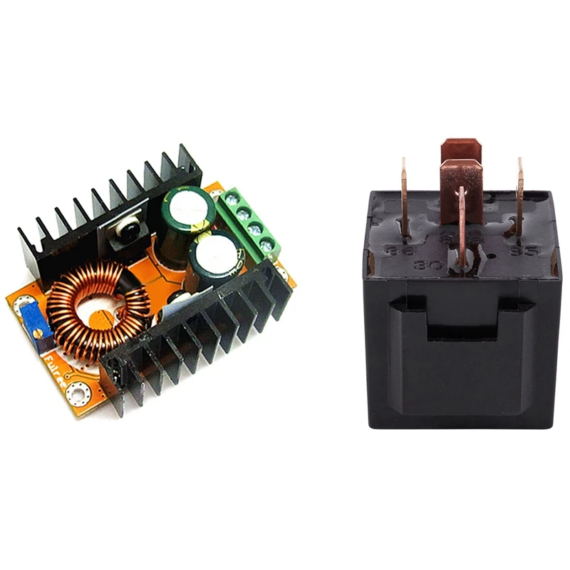 

1 Pcs 40A DC 12V 5 Pins Car Audio Relay & 1 Pcs DC-DC Boost Adjustable Module Power Converter