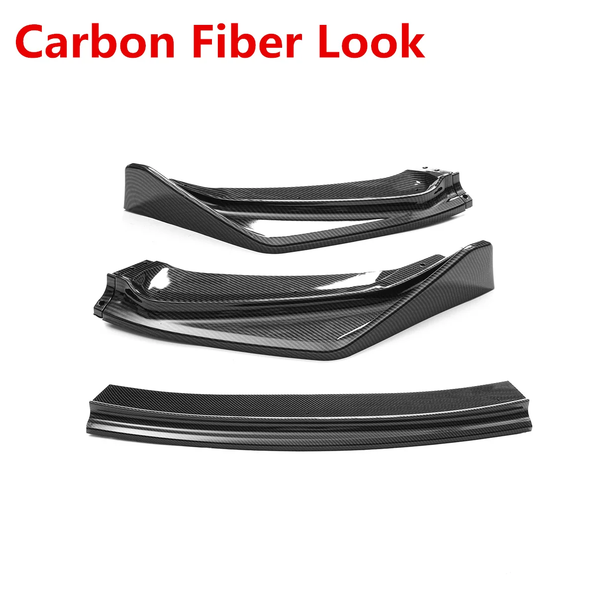 Carbon Fiber Look 3x бампер для губ, автомобильный передний бампер для губ, комплект для тела, защита выхлопного отверстия, спойлер, сплиттерная губа, защита для Honda, подходит для джаза - Цвет: Carbon Fiber Look