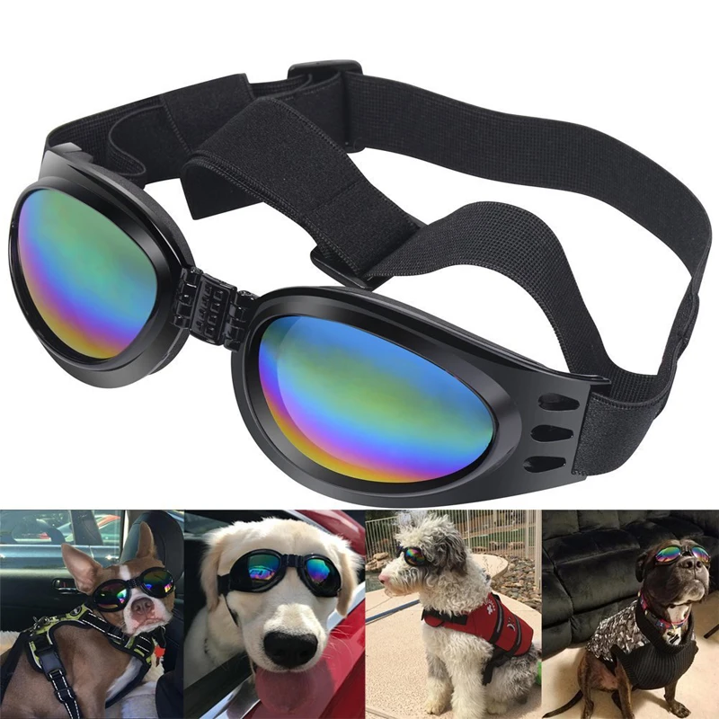 Регулируемые солнцезащитные очки для домашних питомцев черные защиты глаз