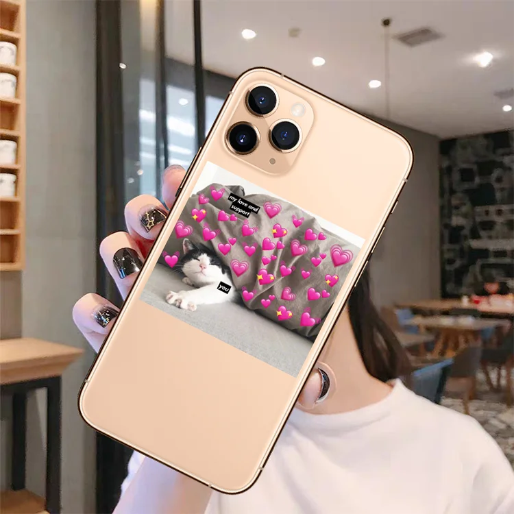 Super cute cat dog cartoon pink Heart shaped YOU&ampME Phone Cover FoR iPhone 11 Pro MAX SE2020 6 7 8Plus XR X XS Soft silicone | Мобильные