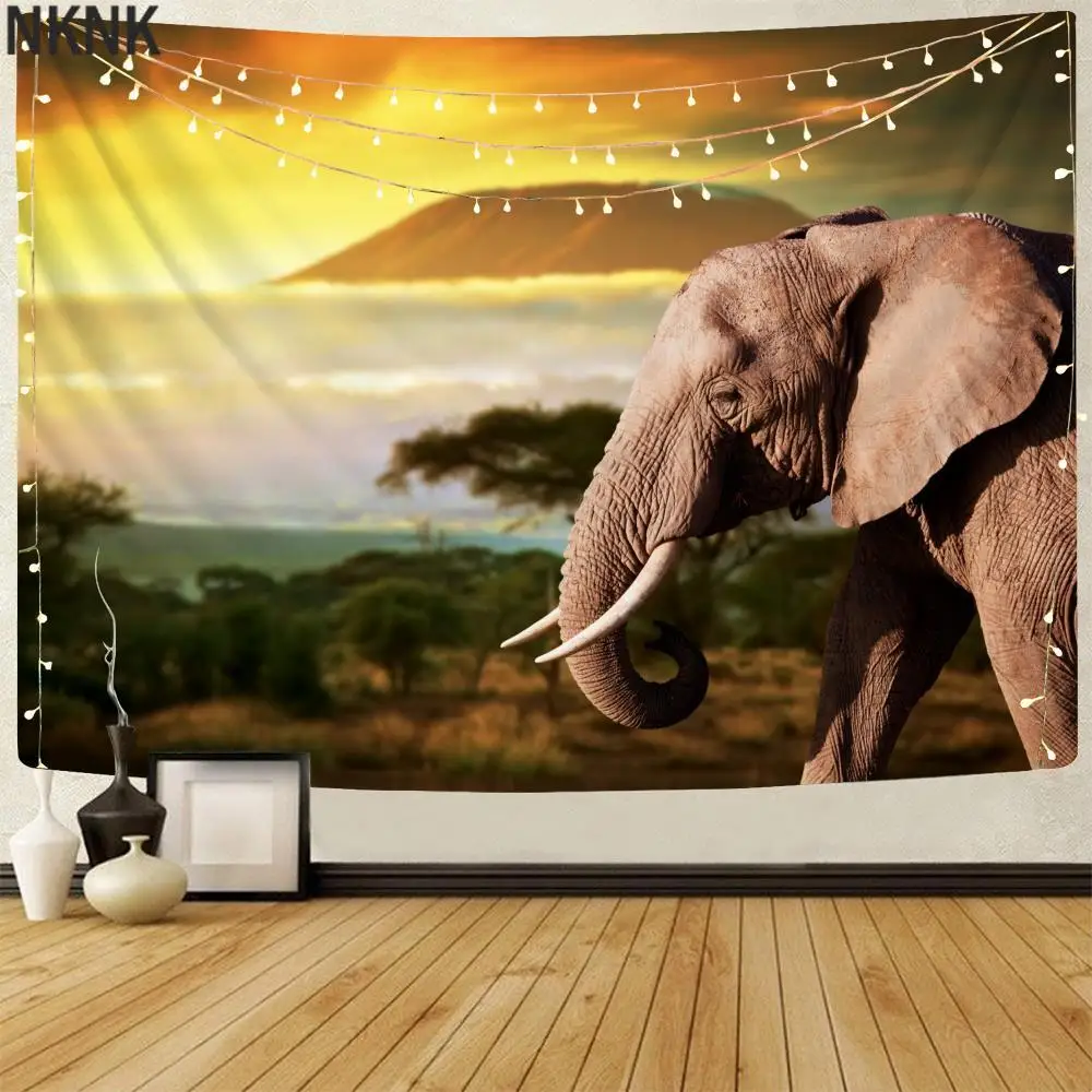 

NKNK Brand Elephant Tapestry Animal Home Tapestrys Psychedelic Tenture Mandala Landscape Rug Wall Wall Hanging Mandala Hippie